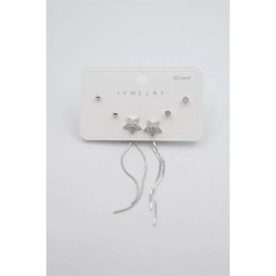 HERŞEYTREND Çoklu Set Küpe - Gümüş