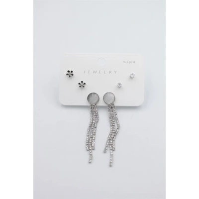 HERŞEYTREND Çoklu Set Küpe - Gümüş