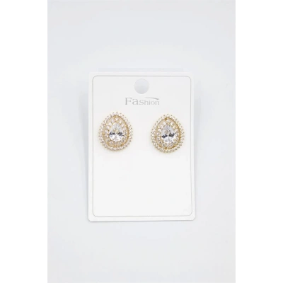 HERŞEYTREND Damla Taşlı Küpe - Altın