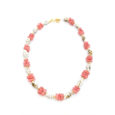 LitaeTrend Deniz Kabuğu Kolye - Nar Çiçeği