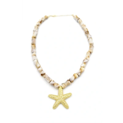HERŞEYTREND Deniz Kabuklu Yıldız Kolye - Altın