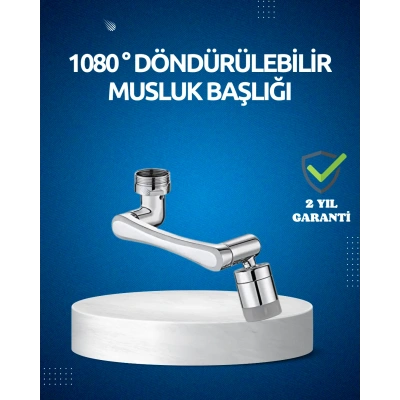 HERŞEYTREND Dönen Musluk Başlığı 1080 Derece Ayarlanabilir Filtreli Sprey Uç