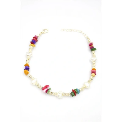 LitaeTrend Dorika Taş Halhal - ÇOK RENKLİ