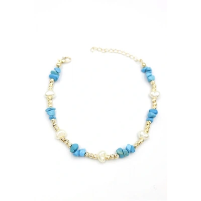 LitaeTrend Dorika Taş Halhal - Turkuaz