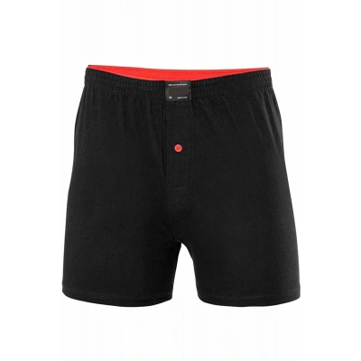 HERŞEYTREND Düğmeli Pamuklu Erkek Penye Boxer Büyük Beden Siyah - 1278A