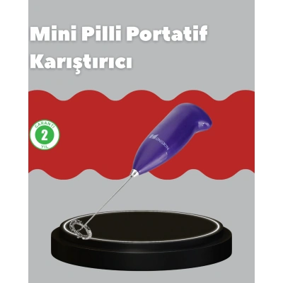 HERŞEYTREND Frappe ve Cappuccino Maker – Taşınabilir Pilli Köpürtücü Mikser