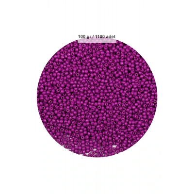 LitaeTrend Fuşya Renk 4 mm Yaklaşık 1100 adet / 100 gram Cam Boncuk Oya Yazma Bileklik ve Kolye