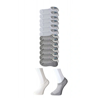HERŞEYTREND Gri ve Beyaz Erkek Görünmez Çorap 12 çift
