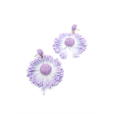 HERŞEYTREND Güneş Hasır Küpe - Mor