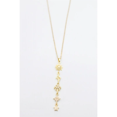 HERŞEYTREND Güneş Yıldız Kolye - Altın