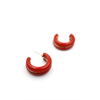 HERŞEYTREND Halka Küpe - Kırmızı