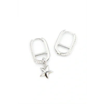 HERŞEYTREND Halka Yıldız Küpe - Gümüş