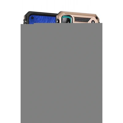 LitaeTrend Huawei P40 Lite E Kılıf Sofya Yüzüklü Silikon Kapak - Gold