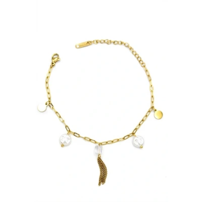 HERŞEYTREND İnci Bileklik - Altın