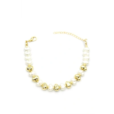 HERŞEYTREND İnci Bileklik - Altın