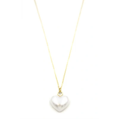 LitaeTrend İnci Kalp Kolye - Altın