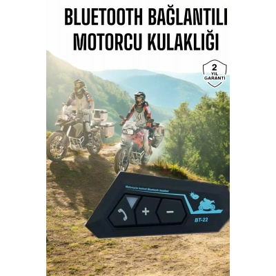 HERŞEYTREND İnterkom Intercom Kask Kulaklık Bt22 Bluetooth Motosiklet Kulaklık 5.0 Bluetooth