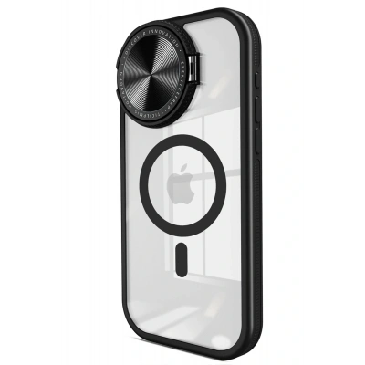 LitaeTrend iPhone 14 Pro Max Kılıf Teleskop Lens Magsafe Silikon Kapak - Siyah