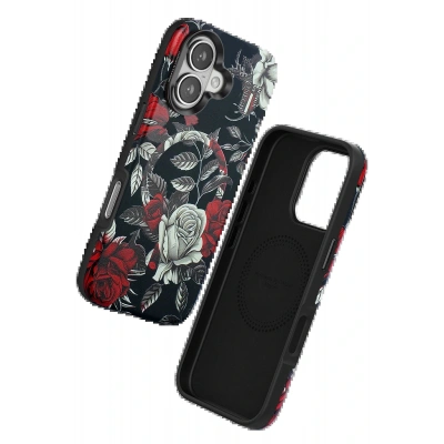 LitaeTrend iPhone 16 Flower Series Magsafe Kapak - Siyah