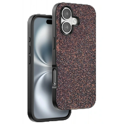 LitaeTrend iPhone 16 Plus Bright Simli Kapak - Derin Mor