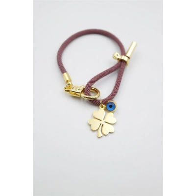 HERŞEYTREND İpli Yonca Bileklik - Mor