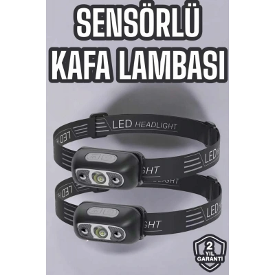 HERŞEYTREND Kafa Lambası Kamp Lambası Led Işık Şarjlı Ayarlanabilir