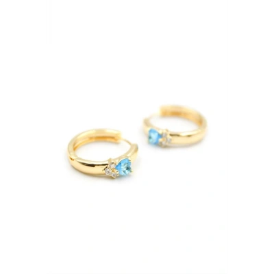 HERŞEYTREND Kalp Halka Küpe - Turkuaz