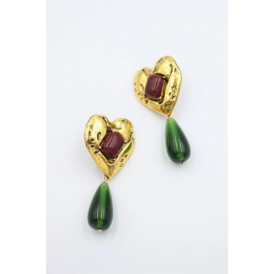 HERŞEYTREND Kalp Küpe - Yeşil