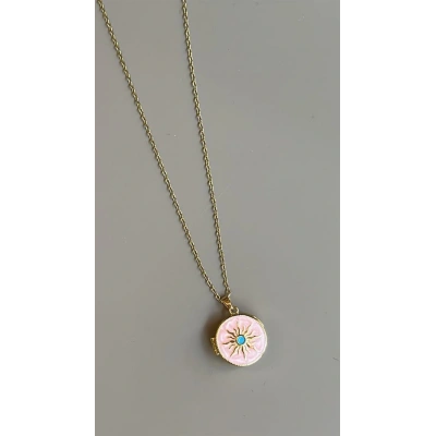 HERŞEYTREND Kapaklı Güneş Kolye - Pembe