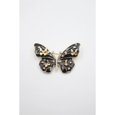 HERŞEYTREND Kelebek Broş - Siyah