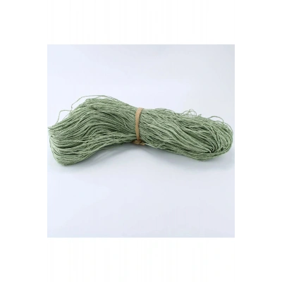 HERŞEYTREND Küf Yeşili Renk Çile Kağıt İp Çanta Ipi Supla Ipi  No:49 - (550-600 gr)