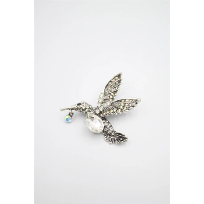 HERŞEYTREND Kuş Broş - Gümüş