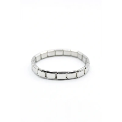 HERŞEYTREND Lastikli Çelik Bileklik - Gümüş