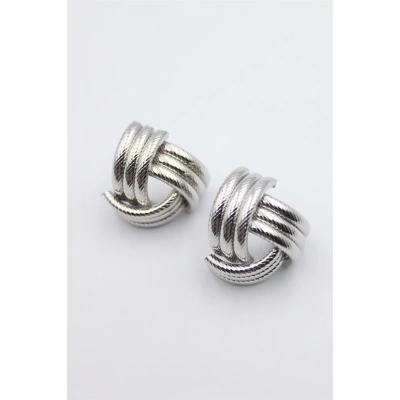 HERŞEYTREND Metal Örgü Küpe - Gümüş
