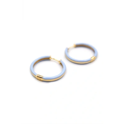 HERŞEYTREND Mineli Halka Küpe - Açık Mavi