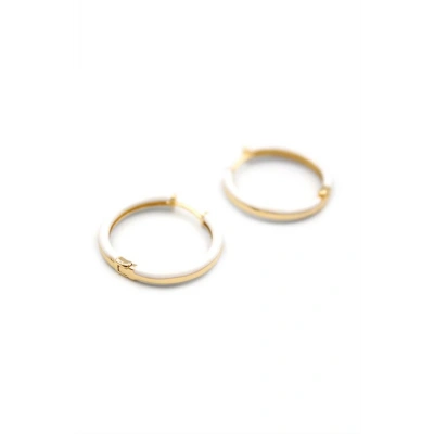 HERŞEYTREND Mineli Halka Küpe - Beyaz