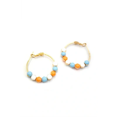 HERŞEYTREND Mineli Halka Küpe - Turuncu