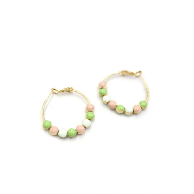 HERŞEYTREND Mineli Halka Küpe - Yeşil