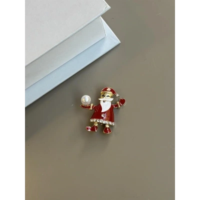 HERŞEYTREND Noel Baba Broş - Kırmızı