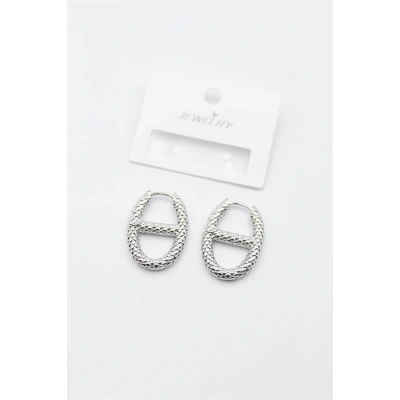 HERŞEYTREND Oval Halka Küpe - Gümüş