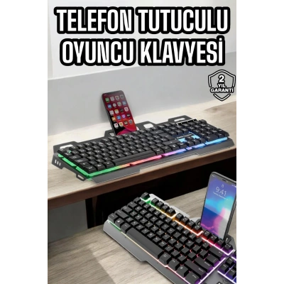 HERŞEYTREND Oyuncu Klavyesi Q Klavye RGB Işıklı Mouse Hediyeli