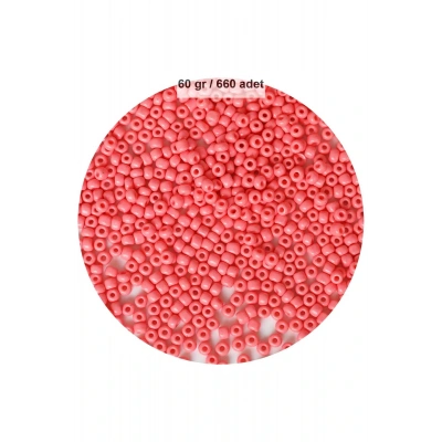 LitaeTrend Pembe Renk 4 mm Yaklaşık 660 adet / 60 gram Cam Boncuk Oya Yazma Bileklik ve Kolye