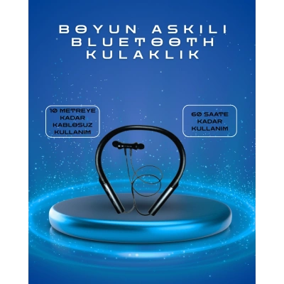 HERŞEYTREND Polygold PG-100 Type-C Şarjlı Bluetooth Kulaklık – Boyun Askılı, Uzun Pil Ömürlü, Mikrofonlu
