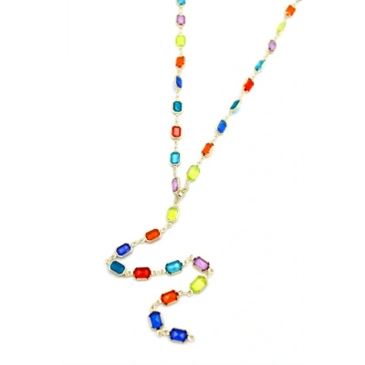 HERŞEYTREND Renkli Taşlı Y Kolye - Altın