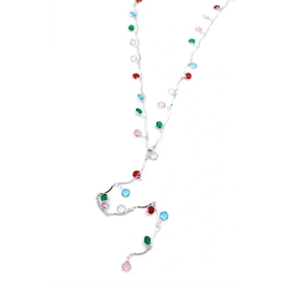 HERŞEYTREND Renkli Taşlı Y Kolye - Gümüş