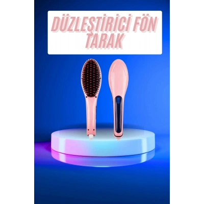 HERŞEYTREND Saç Düzleştirici Tarak Dijital Göstergeli Seramik Kaplama Sıkı Dişli