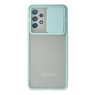 LitaeTrend Samsung Galaxy A32 Kılıf Palm Buzlu Kamera Sürgülü Silikon - Turkuaz