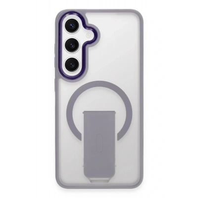 LitaeTrend Samsung Galaxy S24 Tork Magsafe Standlı Kapak - Lila