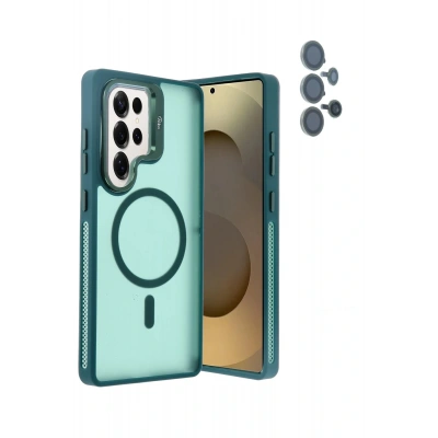 LitaeTrend Samsung Galaxy S25 Ultra Flet Lens Magsafe Kapak - Koyu Yeşil