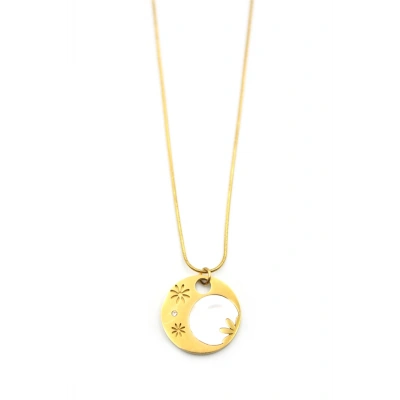 HERŞEYTREND Sedef Çiçek Kolye - Altın